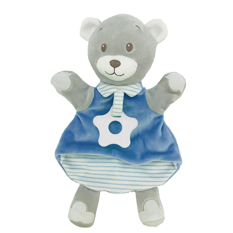 Image Puppet Plush Toy with Teething Ring - Bear