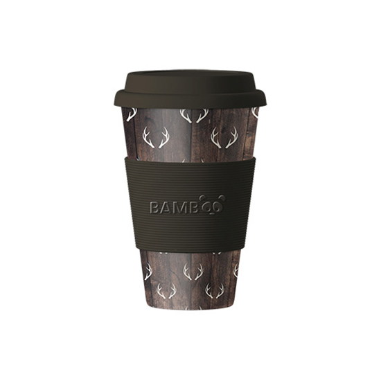 Image Tasse en bambou, Aspect bois foncé et bois de cerf (Recharge)