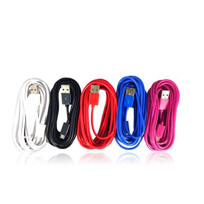 Image USB-A to Micro USB Cable, 3m, 5 Assorted Colors: Pink, Blue, Red, White, Black