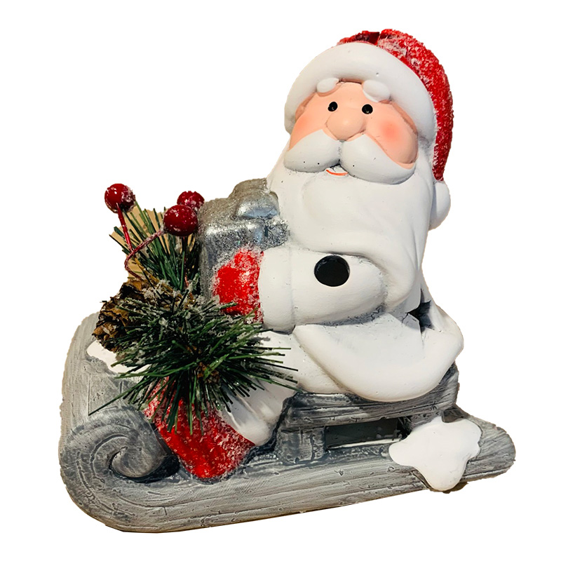 Image LED Ceramic Santa on Sled