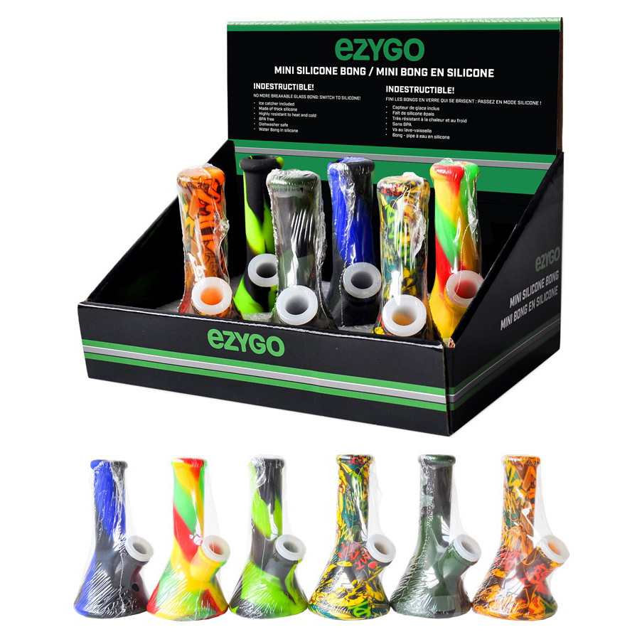 Image Bong à eau en silicone - PETIT (5 pouces) couleurs assorties