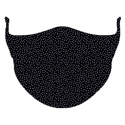 Image Masque réutilisable pour adultes - Motif à pois noir - Moyen/Large