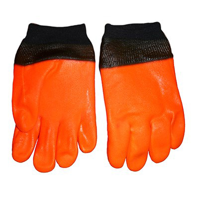 Image Gant Recouvrement PVC orange - Poignet en Tricot