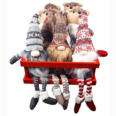Image Gnomes et renards de Noël avec jambes pendantes - 12 assortis