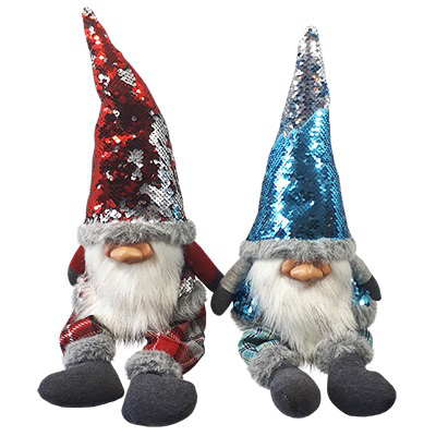 Image Gnomes Glamour assis avec chapeau en paillettes réversibles