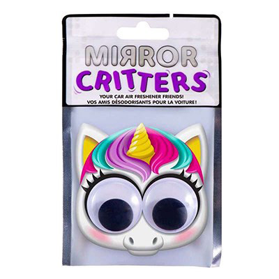 Image Mirror Critters Air Freshener - Unicorn - Candy Fragrance - Googly Eyes