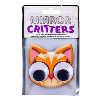 Image Mirror Critters Air Freshener - Cat - New Car Fragrance - Googly Eyes