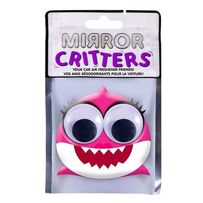 Image Sent-bon Mirror Critters - Requin rose - Fragrance Cerise - Yeux en mouvement