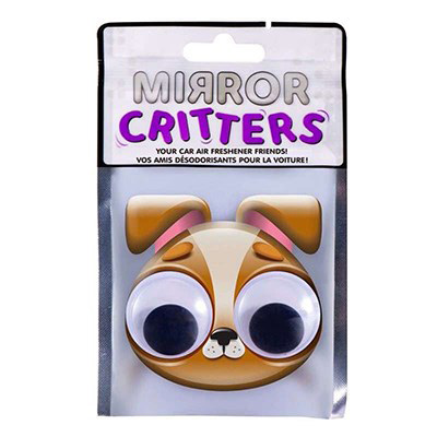 Image Mirror Critters Air Freshener - Dog Terrier - Black Night Fragrance - Googly Eyes