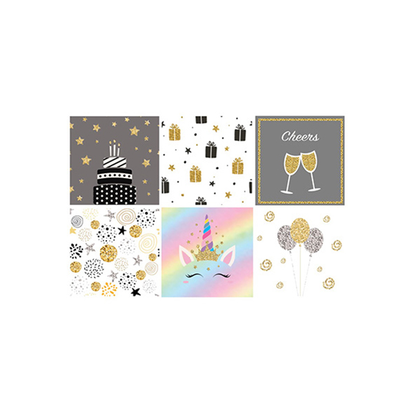Image Assortment of 12 ''Party'' napkins, 6 designs, 30 units per pack