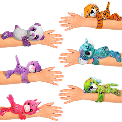 Image HUGGIEZ Plush Toys Bracelets on Chain, 24 pcs