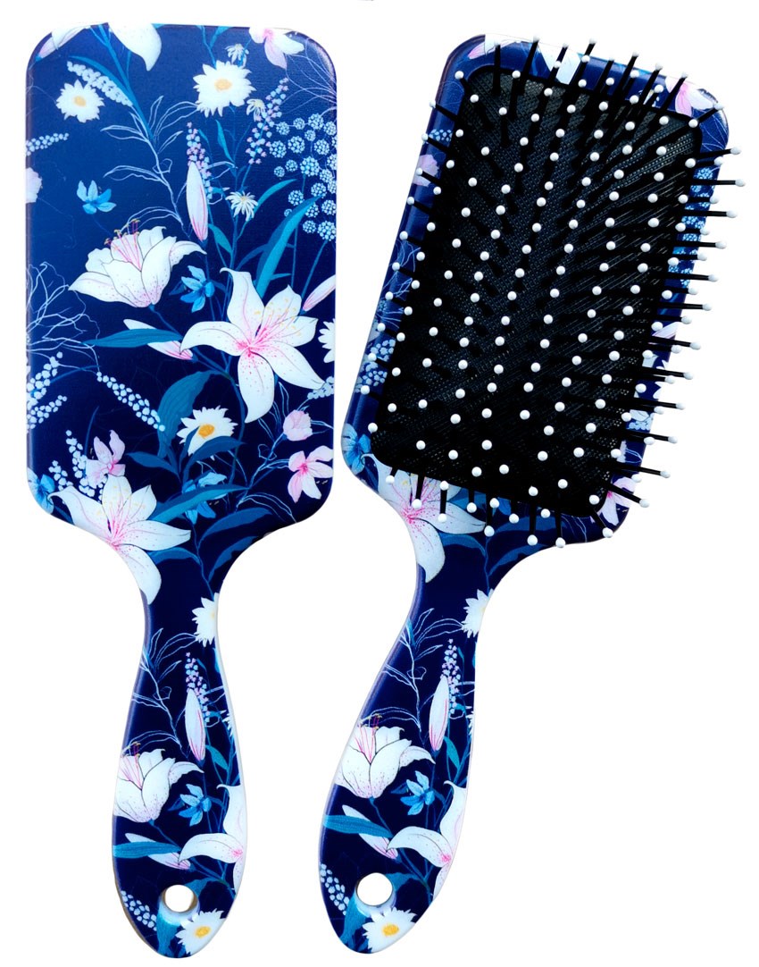 Image Brosse à cheveux pour adultes - Série tropicale - Fleurs