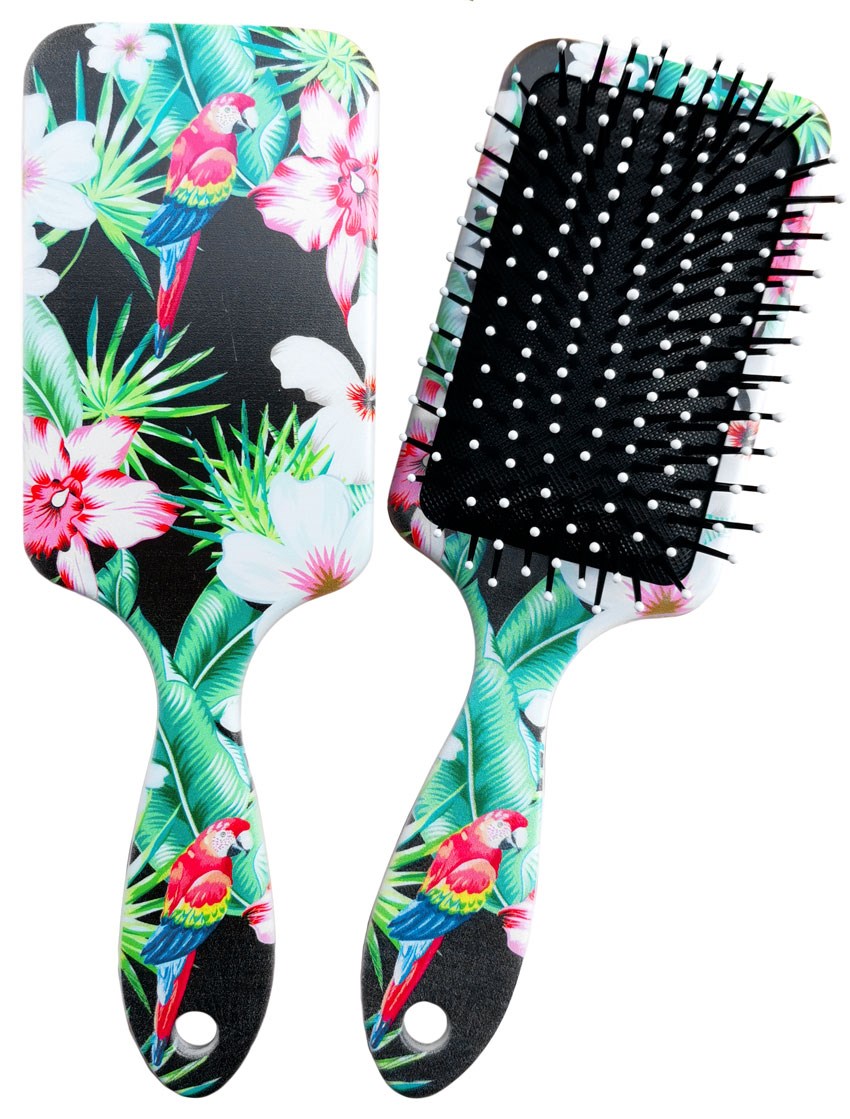 Image Brosse à cheveux pour adultes - Série tropicale - Perroquet