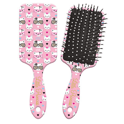 Image Little Princess Kids Hair Brush - Cool Animals Series - Cat with Sunglasses