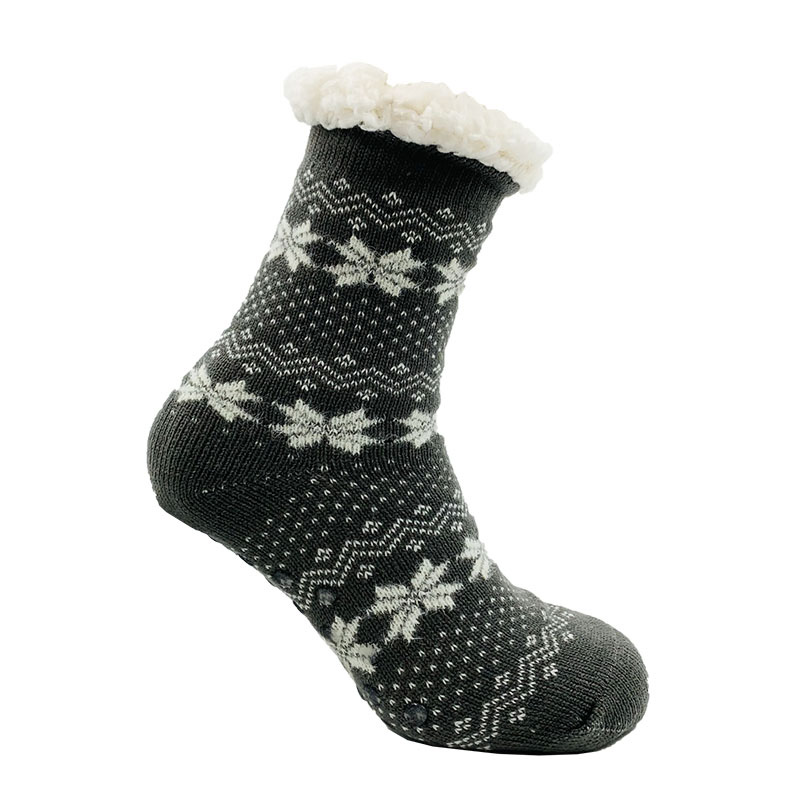 Image Anti-skid Socks in Fleece, Winter Designs - Black & White
