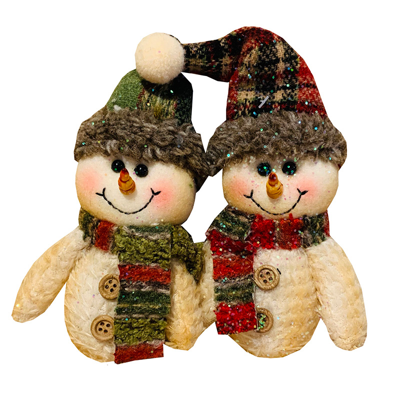 Image Snowman Ornaments / 2 Assorted Colors in Wooden Tray - Glitter Collection
