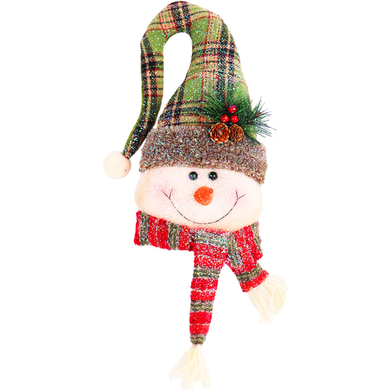 Image Door Hanging Snowman - Glitter Collection - Green Hat