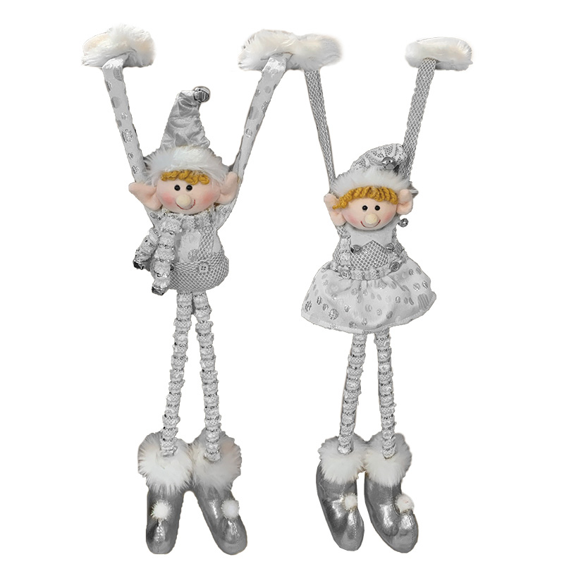 Image Hanging Boy and Girl Elves - Silver