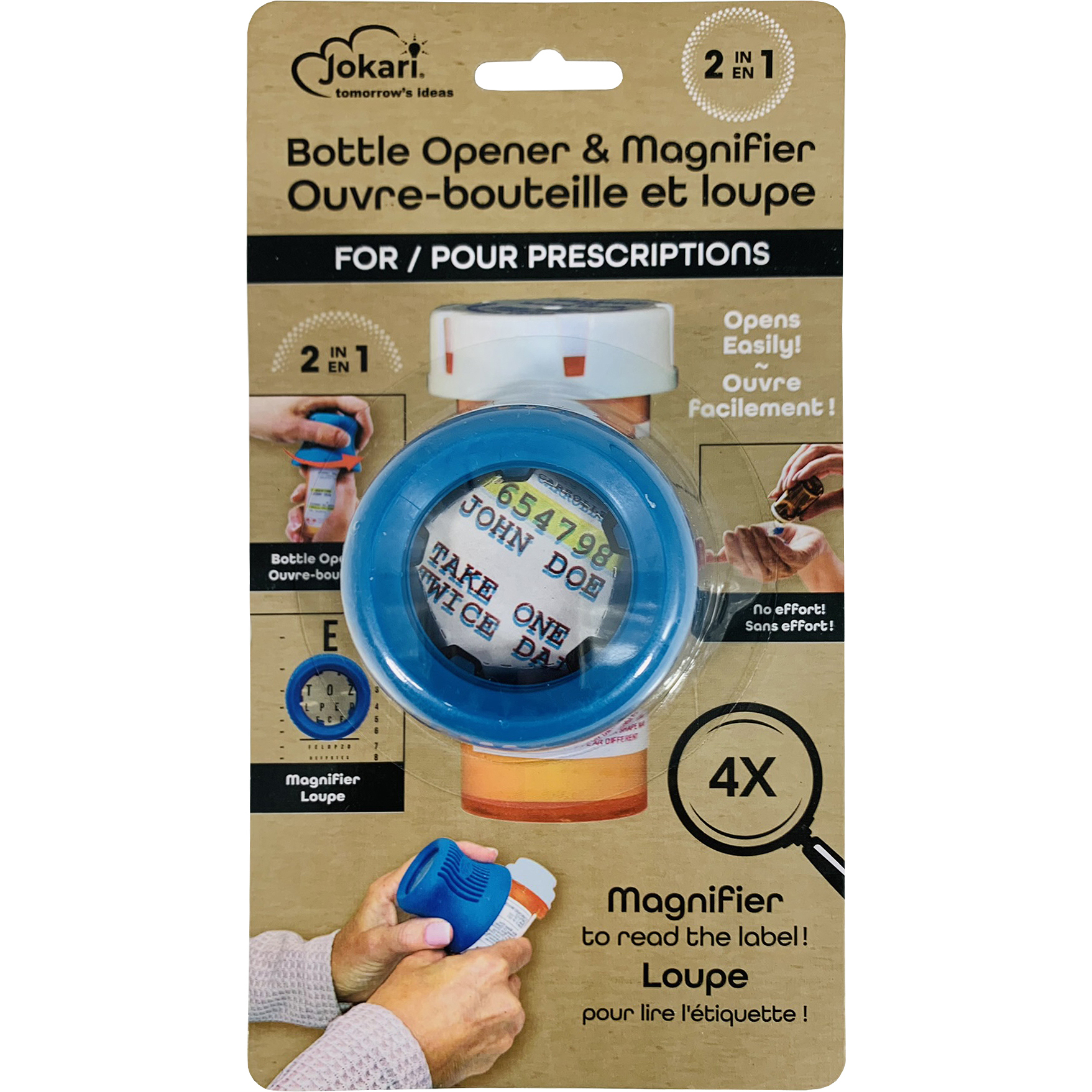 Image JOKARI - Ouvre-bouteille & loupe pour prescriptions