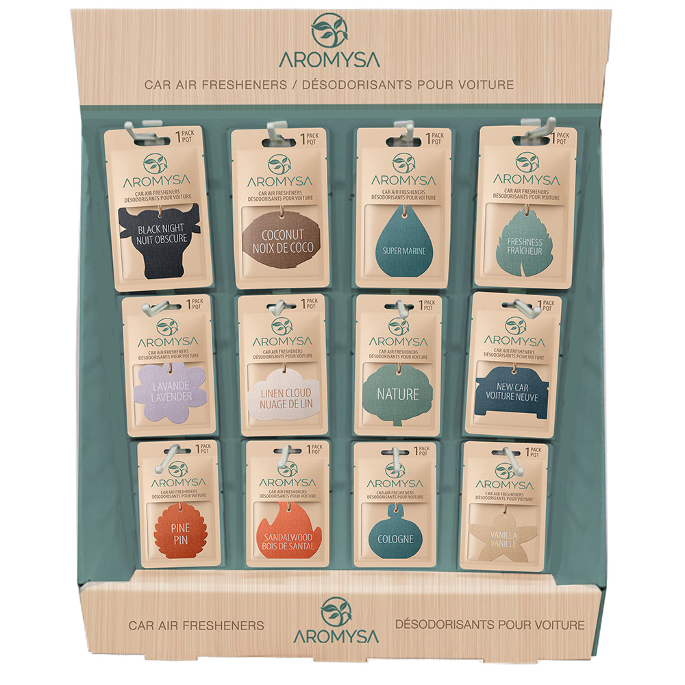 Image KIT DE DÉPART : Assortiment de 120 sent-bons pour voiture AROMYSA