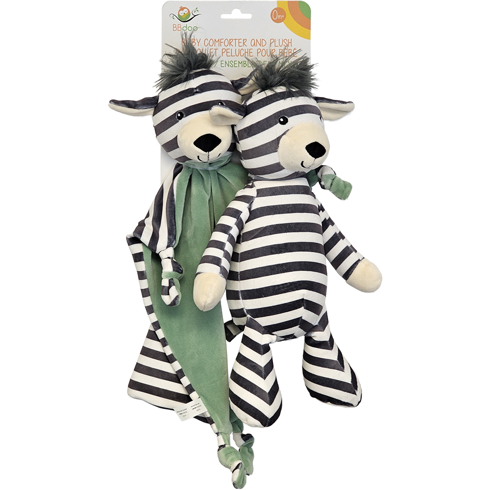 Image Baby Comforter & Plush Toy Set - Zebra