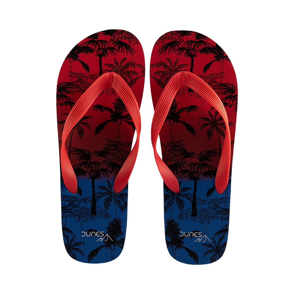 Image 6pc Assortment of Adults Flip Flops / Palm Trees - Red & Blue (5 ass't sizes)