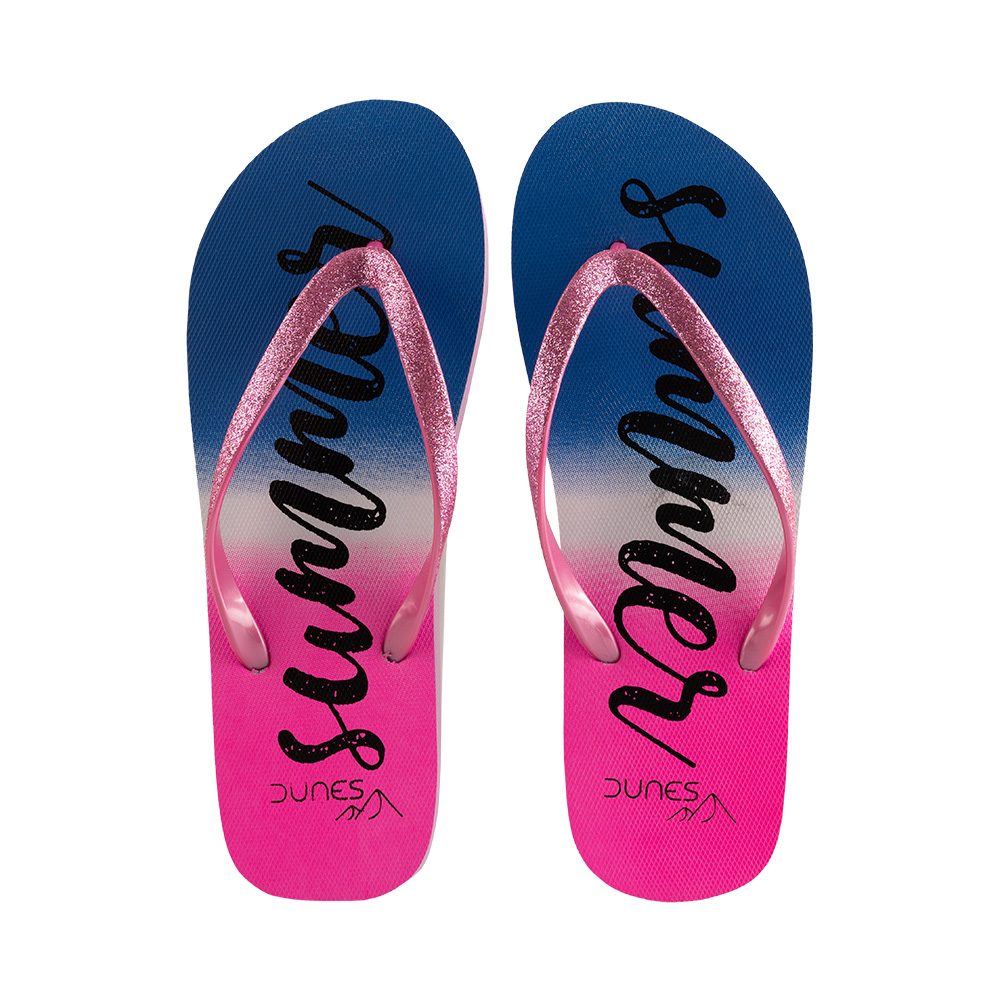 Image 6pc Assortment of Adults Flip Flops / Summer - Blue & Pink (6 ass't sizes)