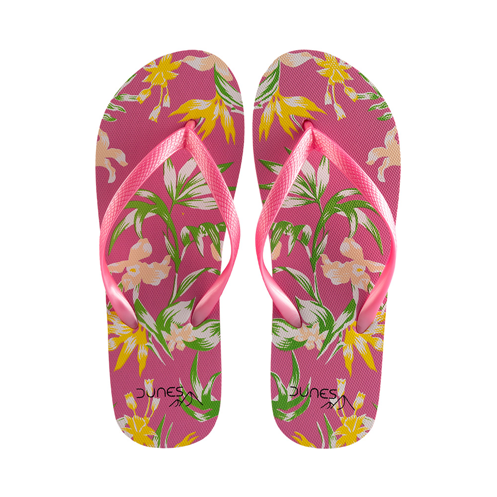 Image 6pc Assortment of Adults Flip Flops / Flowers - Pink (5 ass't sizes)