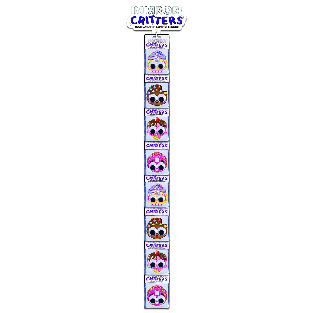 Image Mirror Critters Sucreries - Bande-Attache comprenant 1 bande attache et 20 sent-bons pour voiture assortis