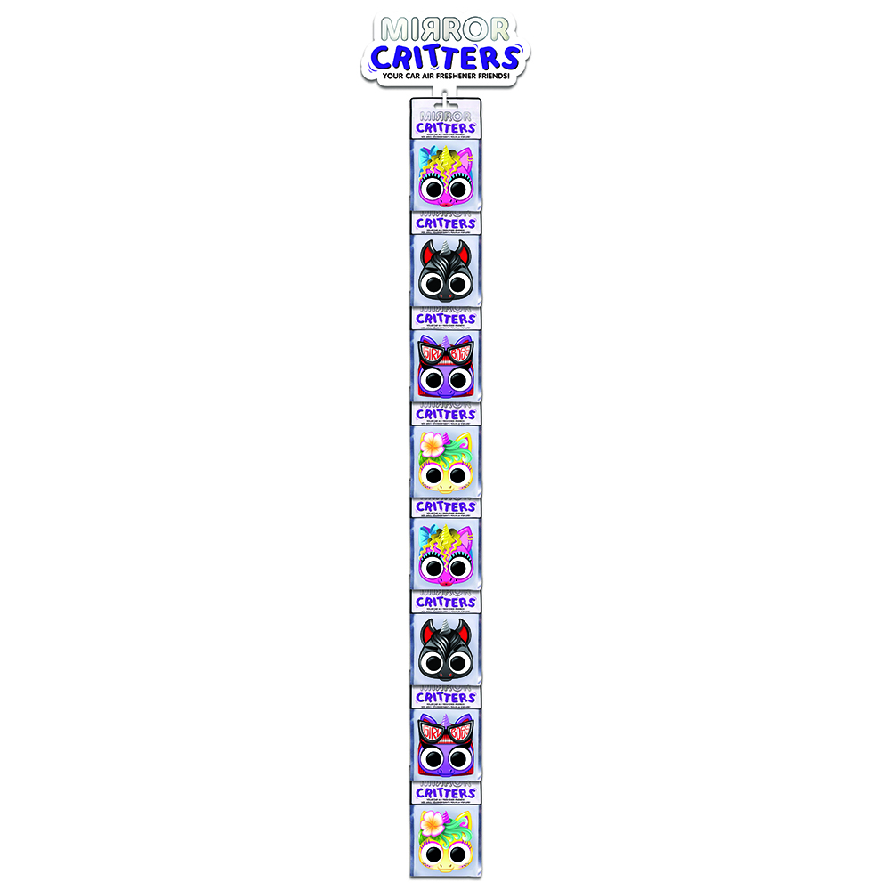Image Mirror Critters - Kit de départ comprenant 1 bande attache et 20 sent-bons pour voiture assortis