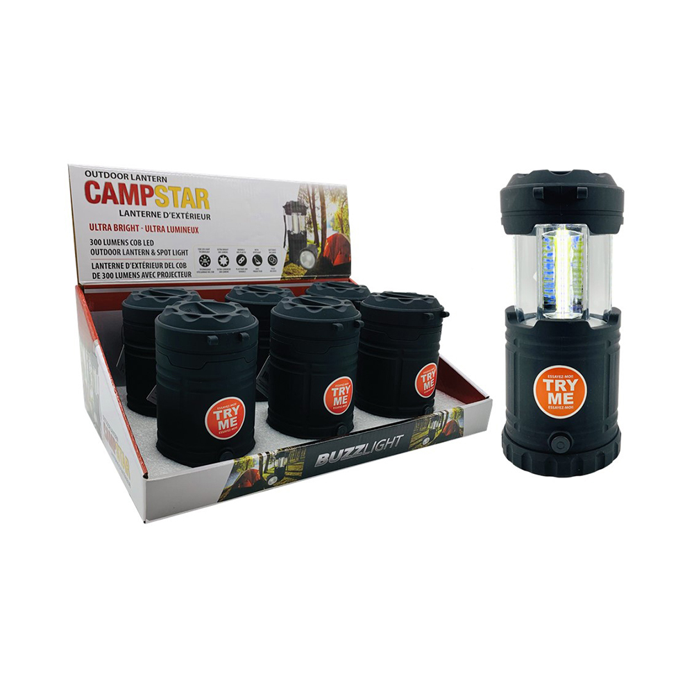 Image 300 Lumens COB LED Outdoor Lantern & Spotlight - CAMPSTAR - In a counter display
