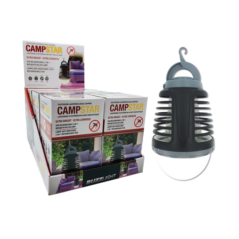Image Lampe anti-moustique 2-EN-1 Rechargeable USB - En présentoir comptoir
