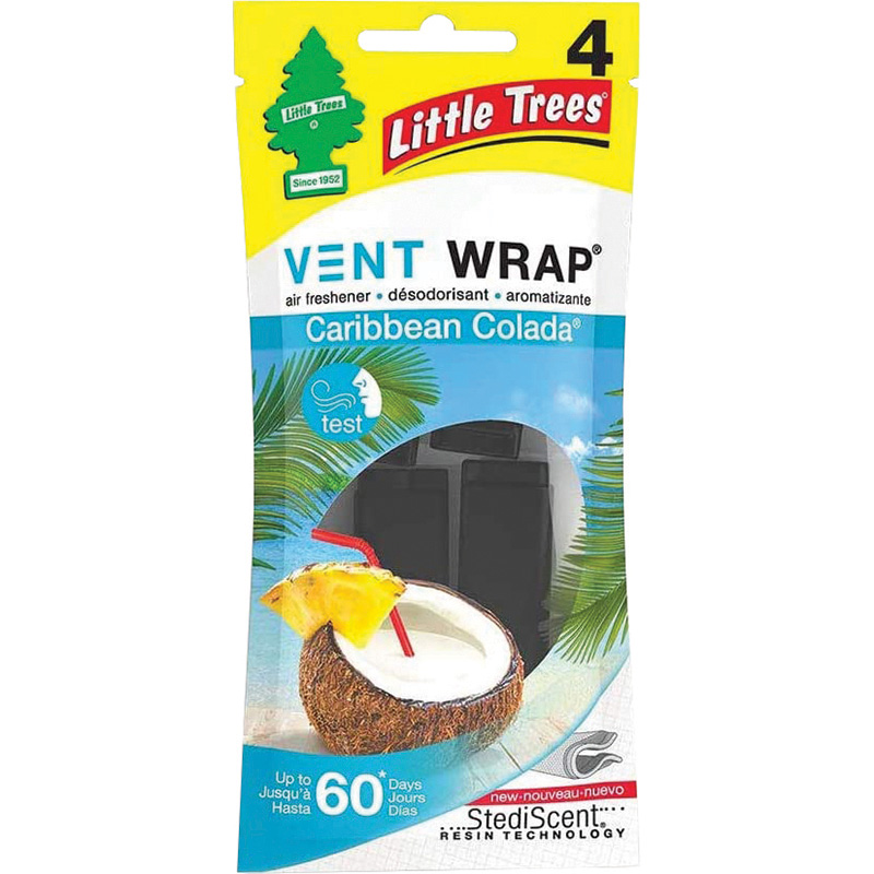 Image Désodorisant pour auto vent wrap Little Trees (4/pqt) - Colada des Caraïbes