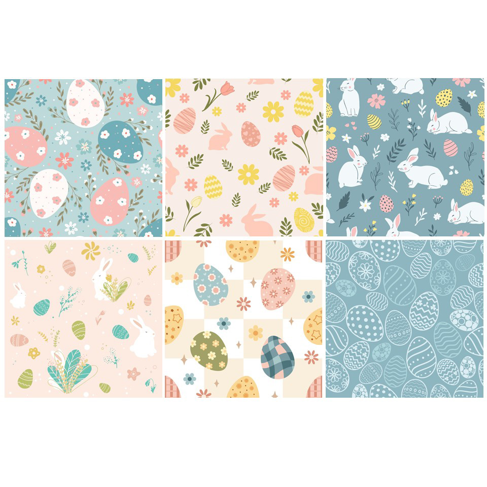 Image 12-PC Napkins Assortment – SOFT PASTEL Series / 6 Designs, 20 pcs ea.