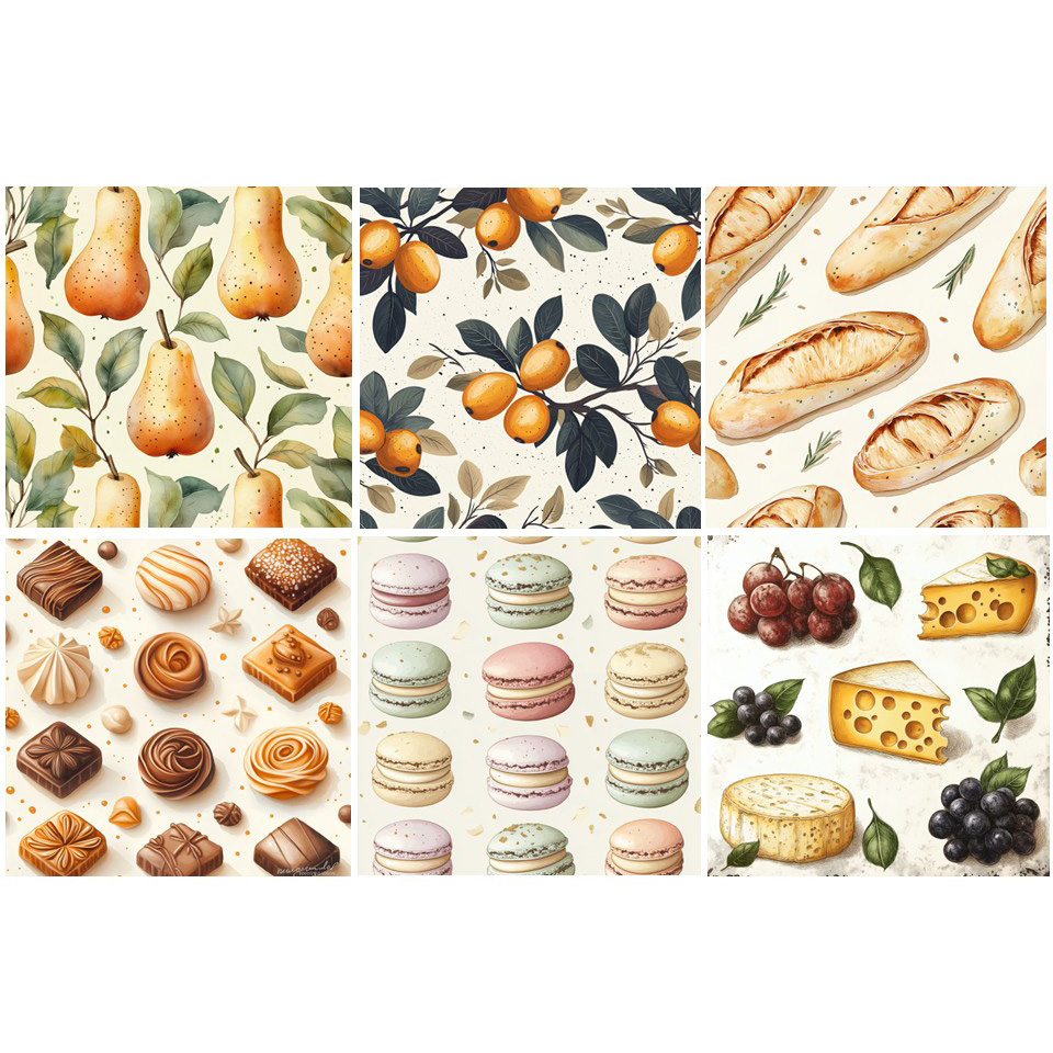 Image 12-PC Ass't of Napkins, 'Sweets & Delights' Series, 6 designs, 20 units each h
