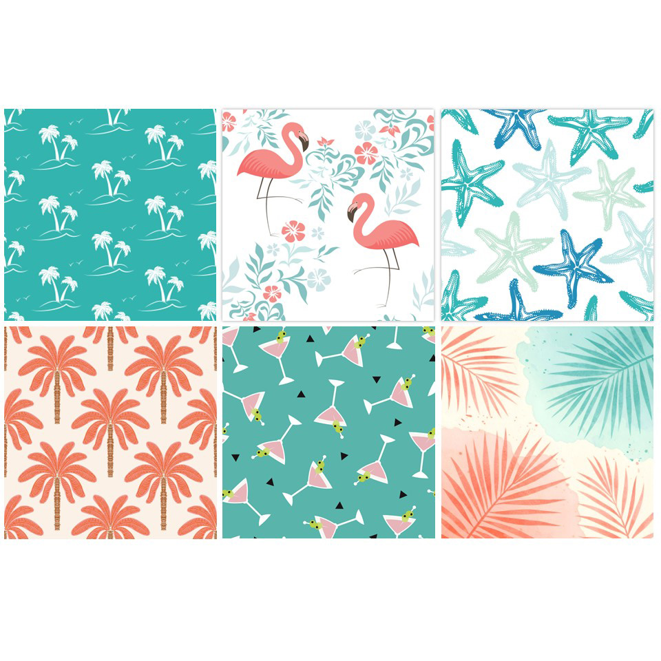 Image Ass't de 12 serviettes de table - Série LUEUR TURQUOISE / 6 modèles, 20 unités ch.