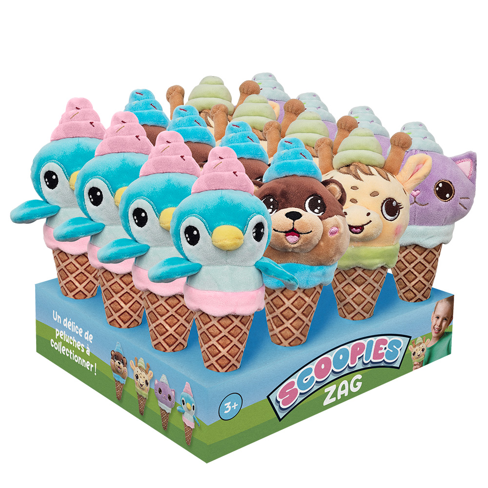 Image Scoopies plush - Ice cream shaped animal plush (7.5'')