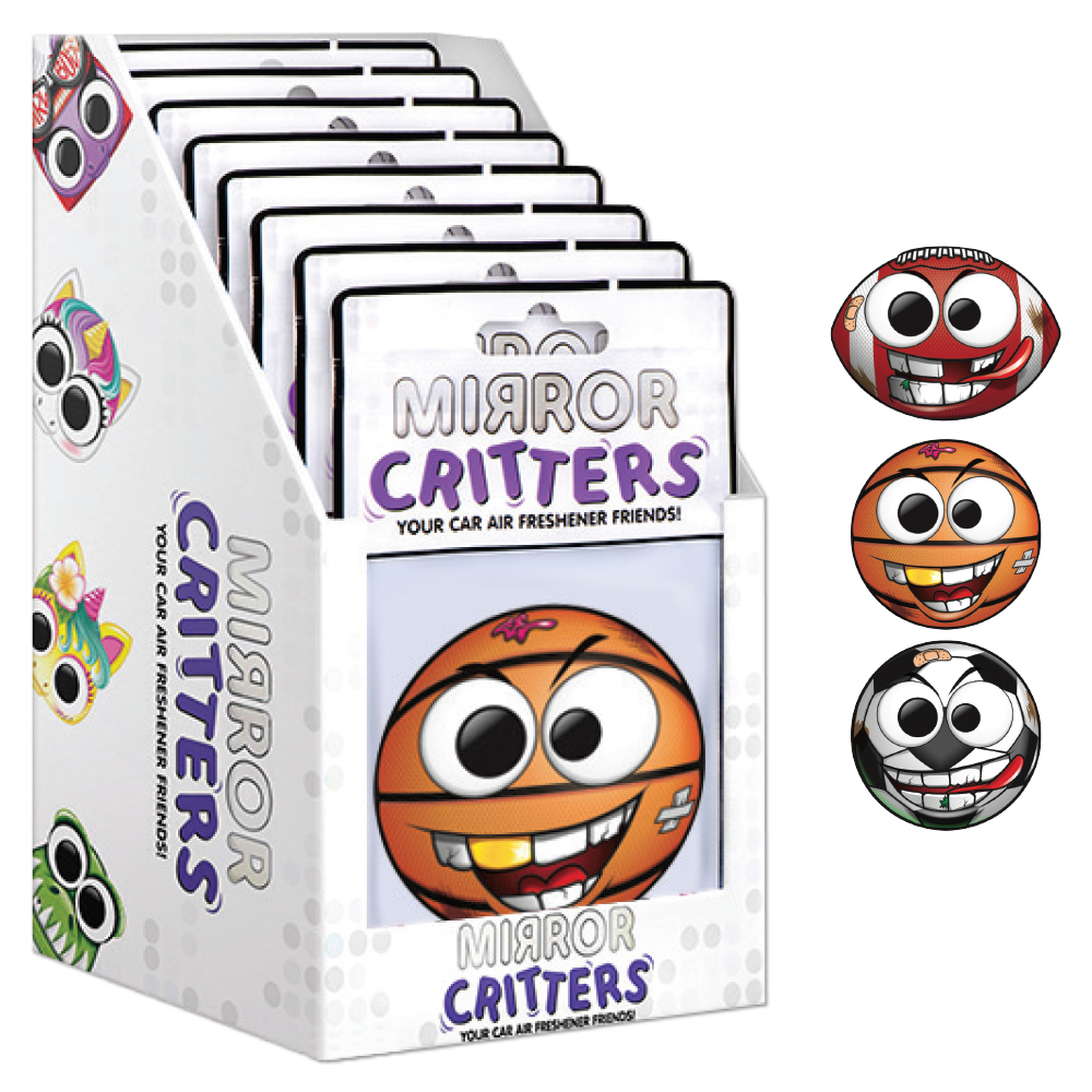 Image Mirror Critters Sports - Pre-loaded Counter Display (16 pcs) Car Air fresheners