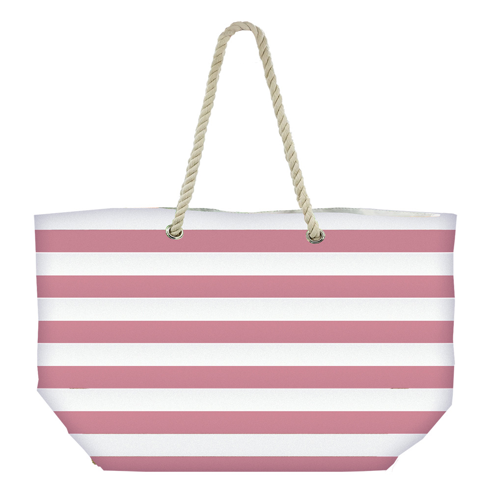 Image Summer beach bag - light pink striped pattern