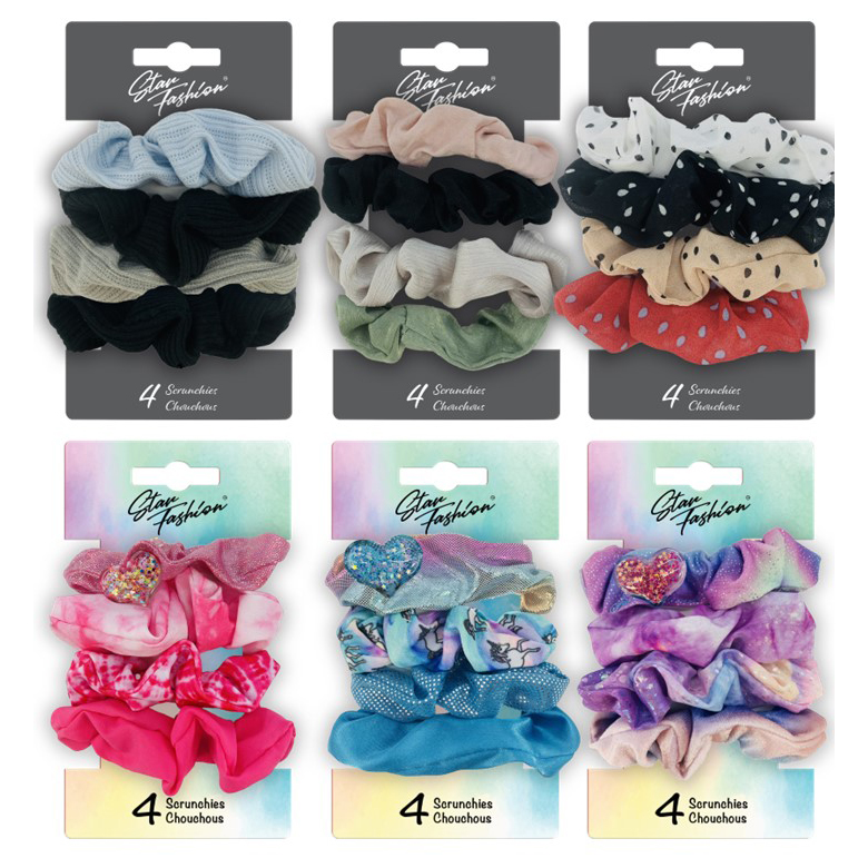 Image Assortment of 24 Sets of 4 Scrunchies