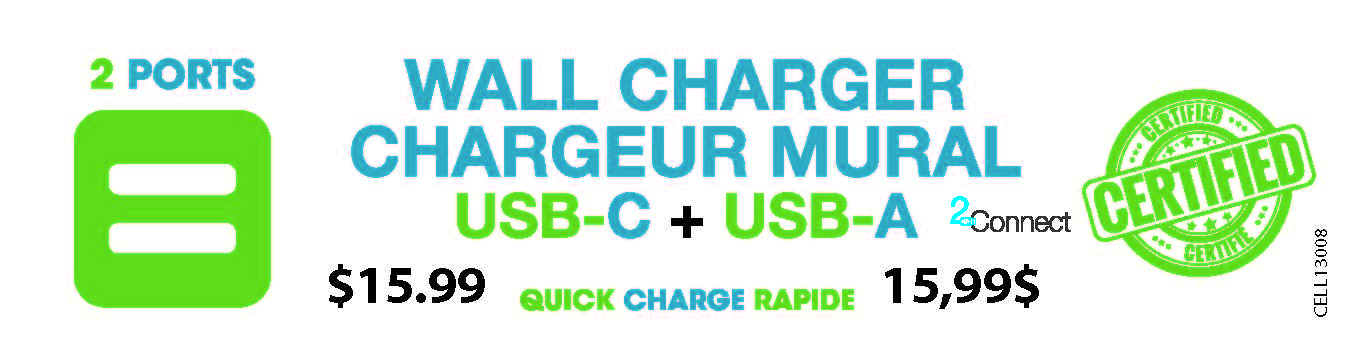 Image STICKER-Faster Charger- USB A+C, C-ETC certified-BULK