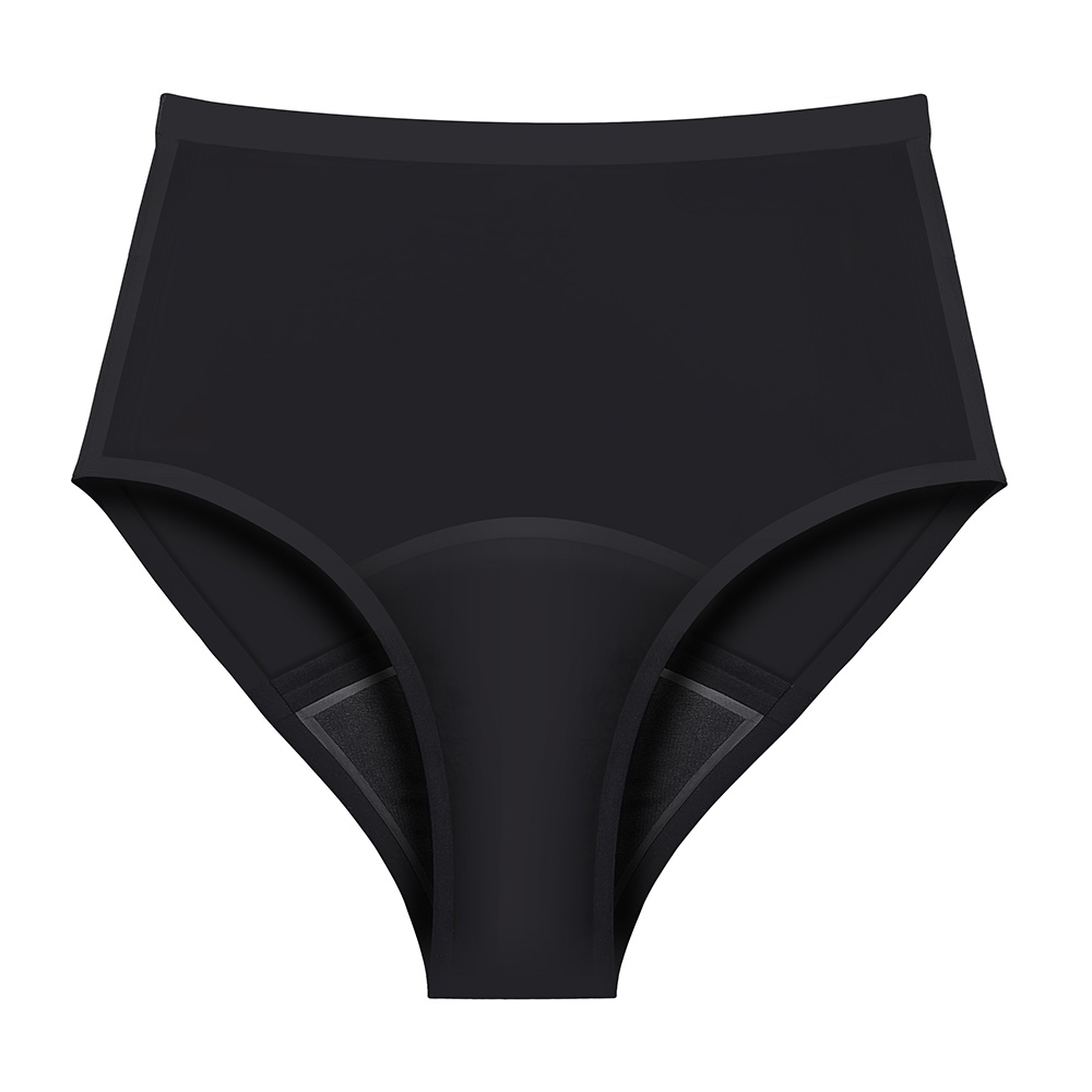 Image Sous-vêtement menstruel réutilisable – Taille haute - Noir / X Large