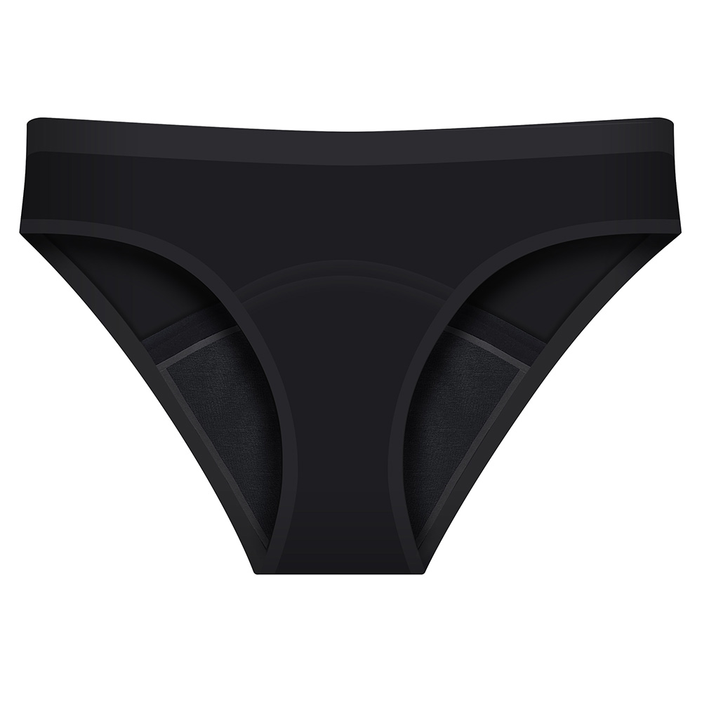 Image Sous-vêtement menstruel réutilisable - Bikini Ado - Noir / Petit