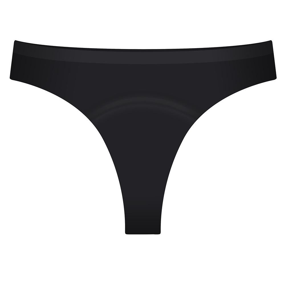 Image Sous-vêtement menstruel réutilisable – Tanga - Noir / Large