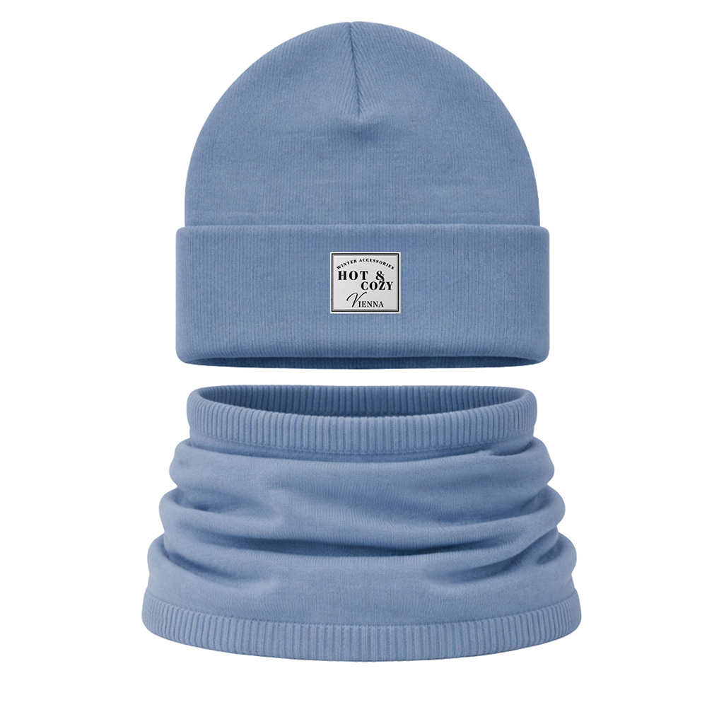 Image Ens. Tuque & Cache-cou pour enfants - Hot & Cozy - Bleu  (5-10 ans)