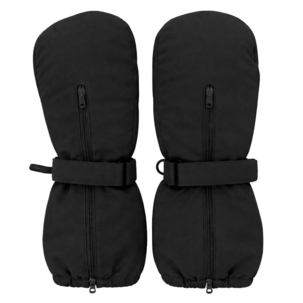 Image Mitaines imperméables pour tout-petits avec fermeture éclair - Noir - Petit (4-6 ans)