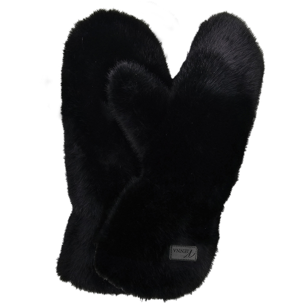 Image Fur Mittens - Black