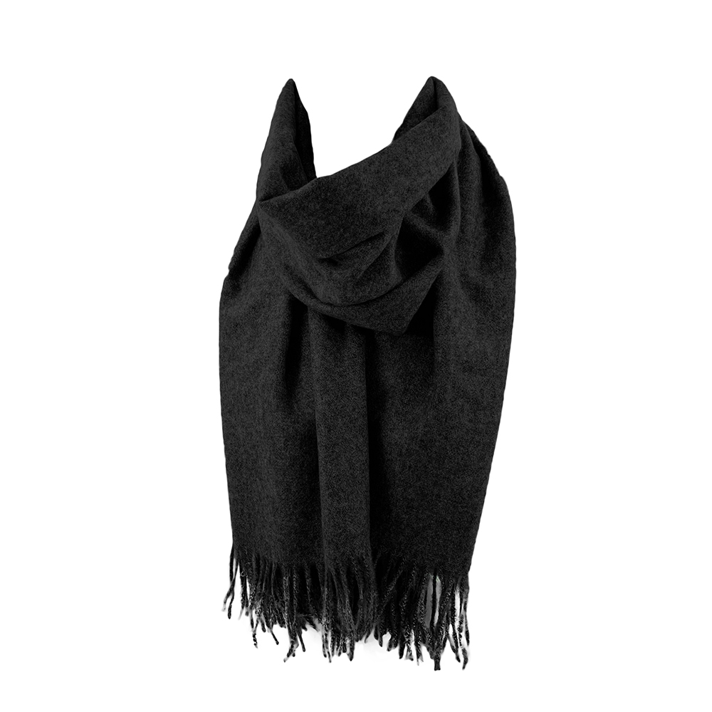 Image Fleece Scarf for Women - Black