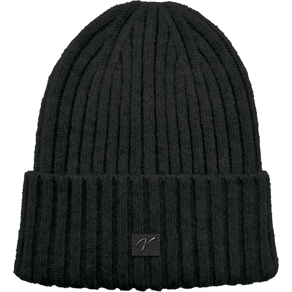 Image Knitted Hat with Large Brim - Black