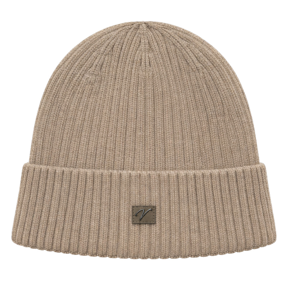 Image Tuque en tricot pour HOMMES avec rebord - Beige